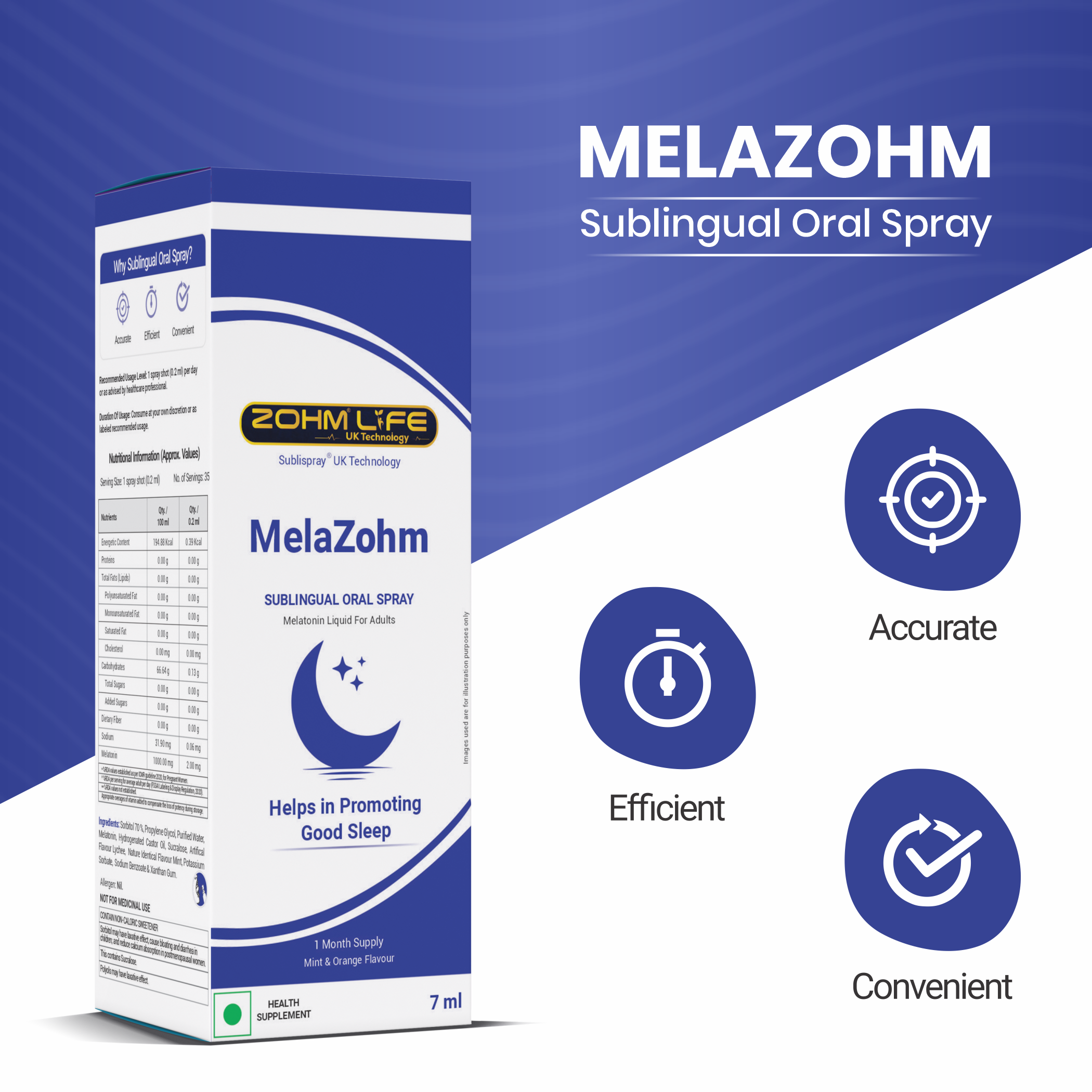 MelaZohm Sublingual Oral Spray