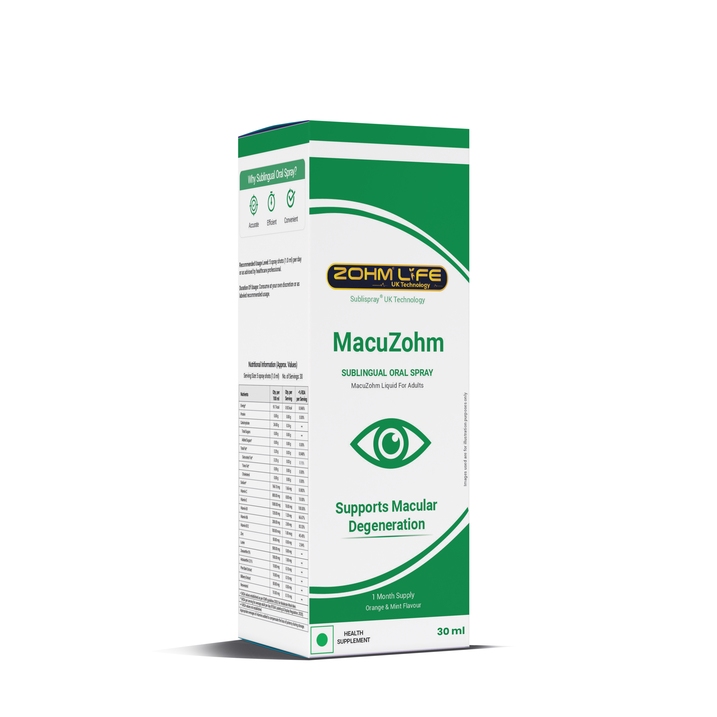 MacuZohm Sublingual Oral Spray
