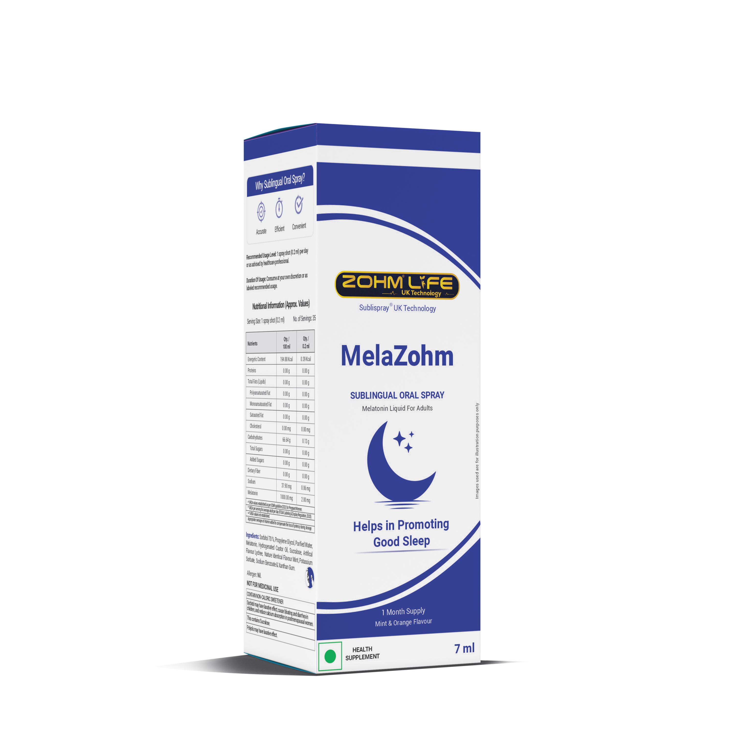 MelaZohm Sublingual Oral Spray