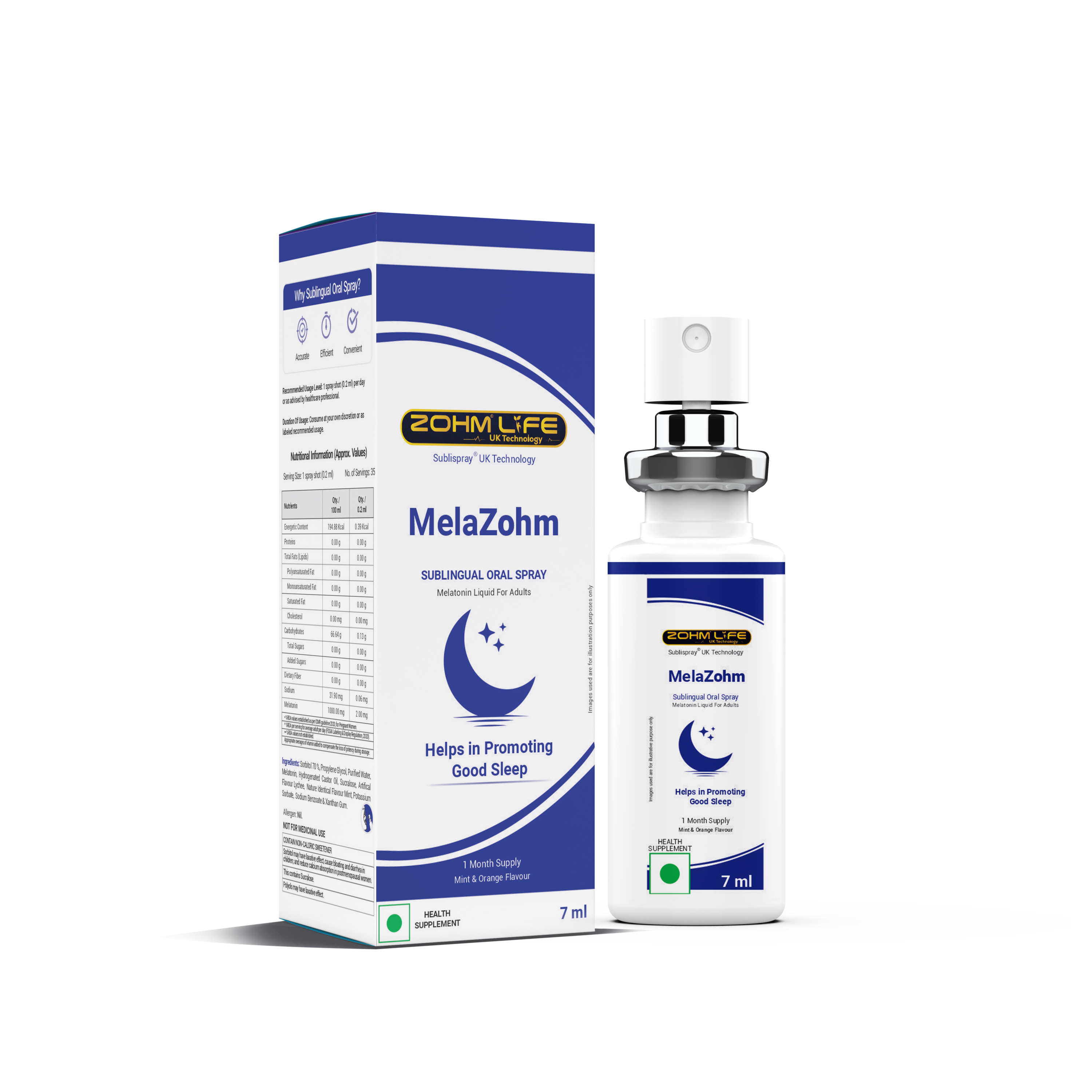 MelaZohm Sublingual Oral Spray